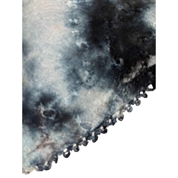 Tie Dye Floral Top M Brown Hi Lo Sequin Tassel Grunge Boho Biker Chic Funky 80s - Picture 4 of 13